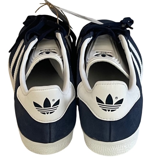 Adidas Gazelle Womens Size 6.5 Navy Suede White Stripes Low Top Sneakers Shoes - Picture 3 of 8